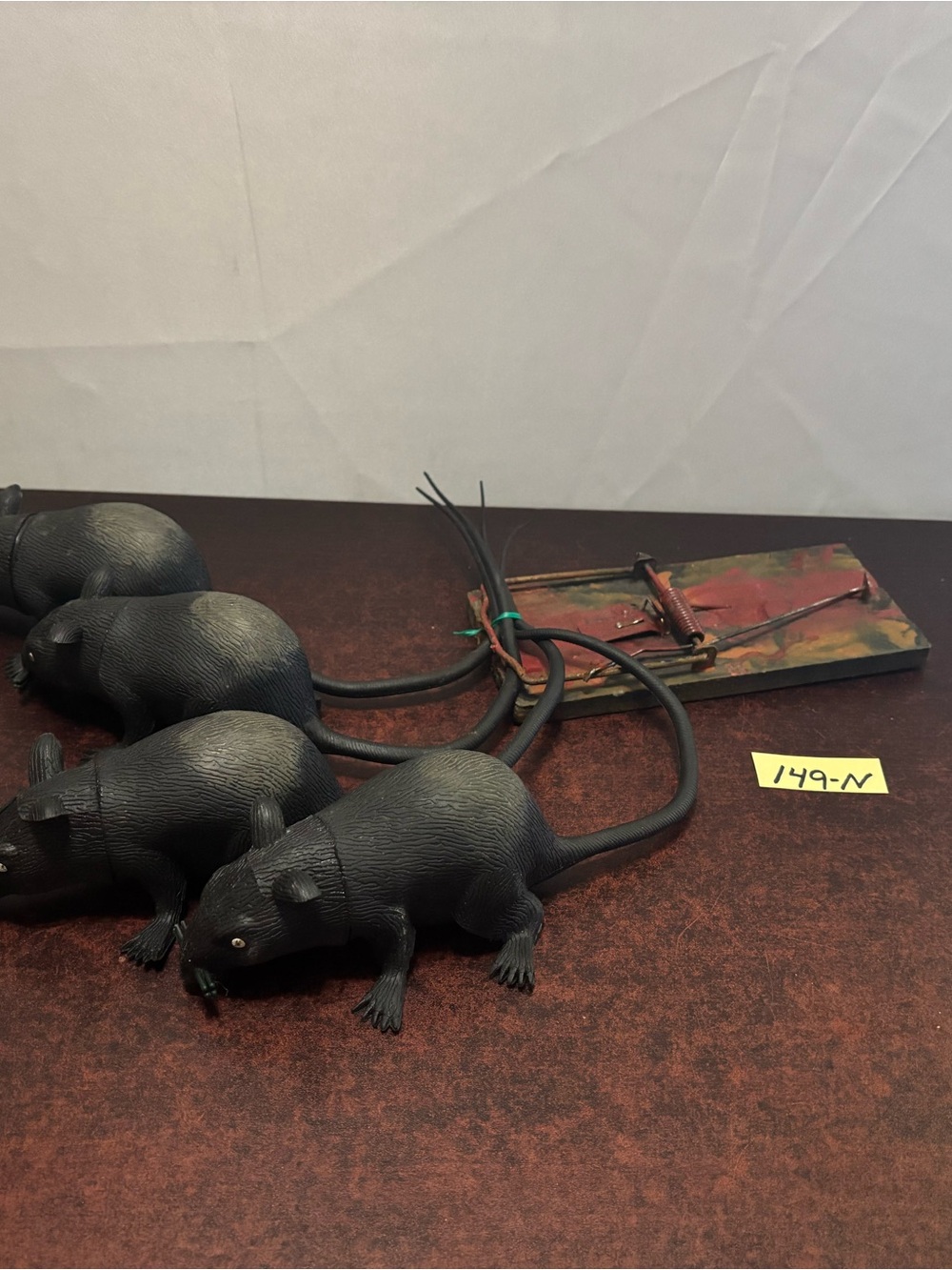 Black Decorative Rat Figurine Set for Halloween Decor
